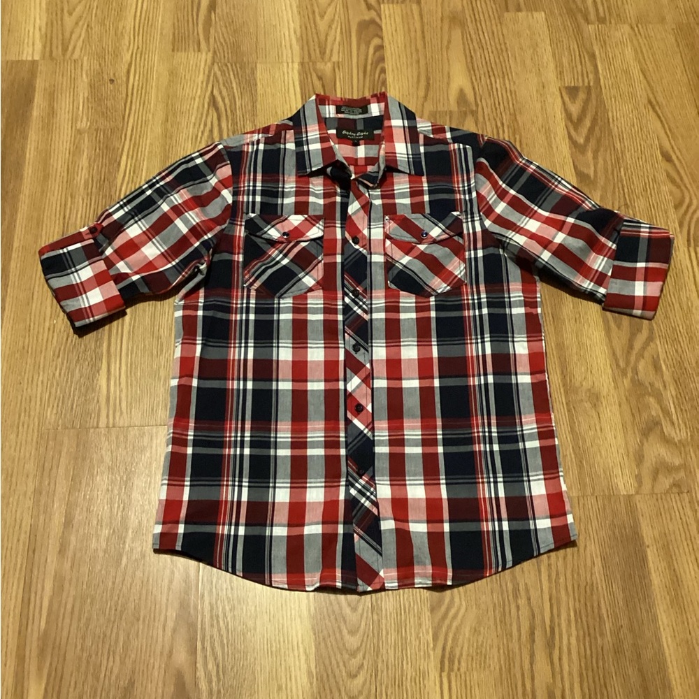 men’s long sleeve dress shirt button down size S brand eighty eight multi color